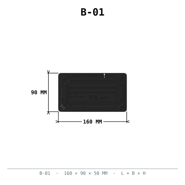 Sushi Box #01 schwarz PET 160x90x50mm mit Deckel 600 Stück