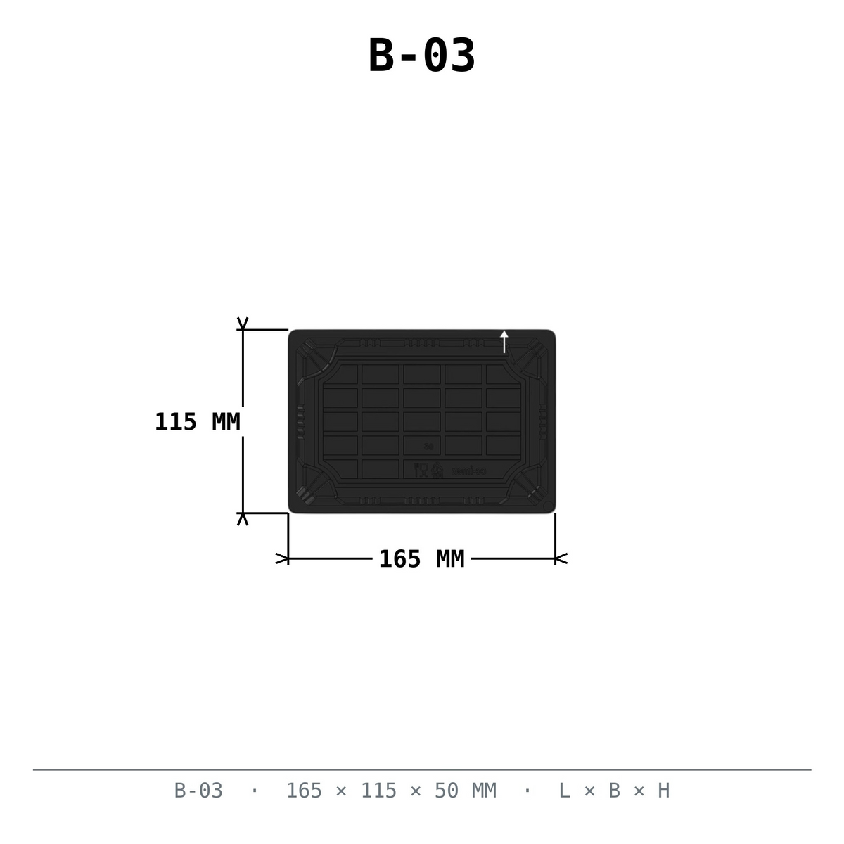 Sushi Box #03 schwarz PET 165x115x50mm mit Deckel 400 Stück
