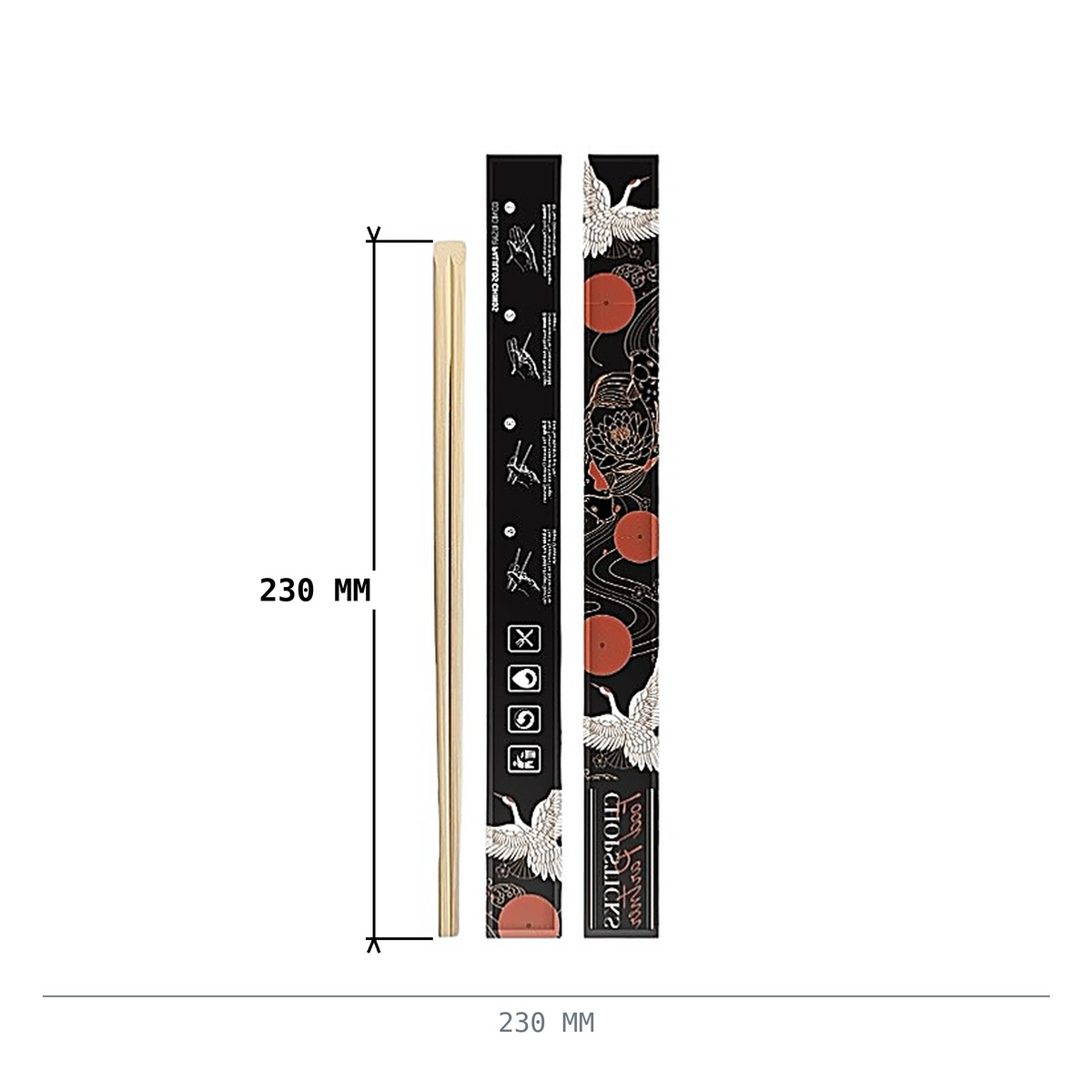 Bambus Stäbchen 23cm paarweise vollständig gehüllt 2300 Stück