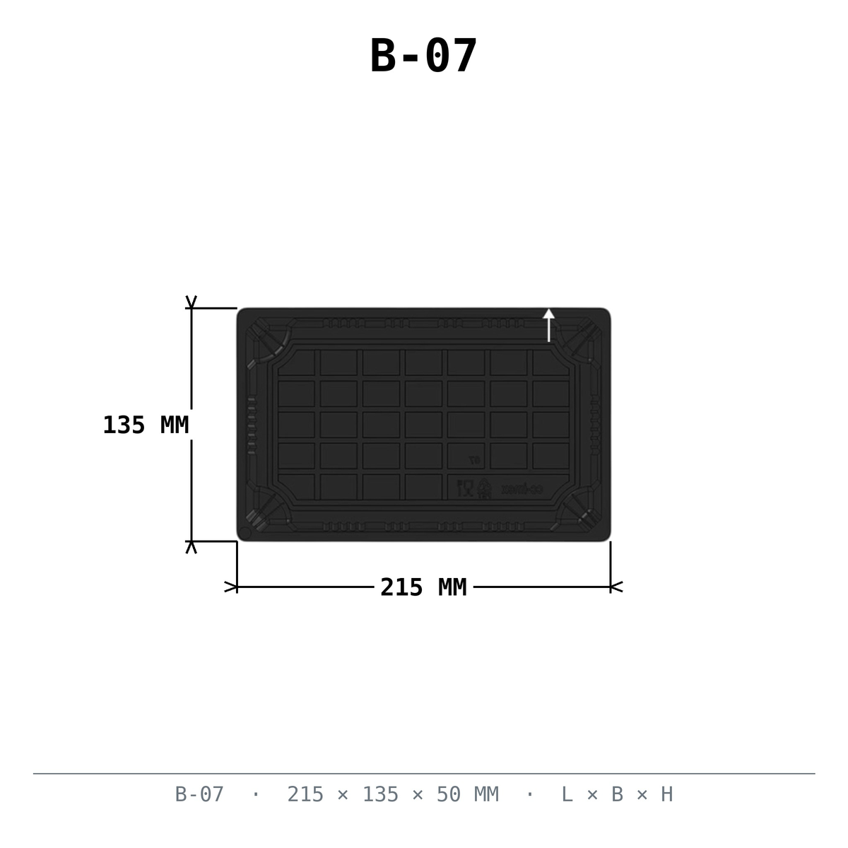 Sushi Box #07 schwarz PET 215x135x50mm mit Deckel 400 Stück